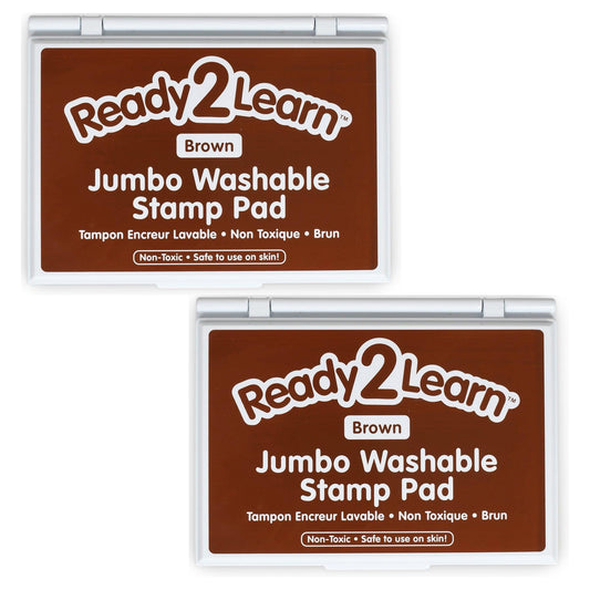 Jumbo Washable Stamp Pad - Brown - 6.2"L x 4.1"W - Pack of 2 - Loomini