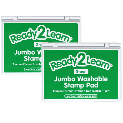 Jumbo Washable Stamp Pad - Green - 6.2"L x 4.1"W - Pack of 2 - Loomini