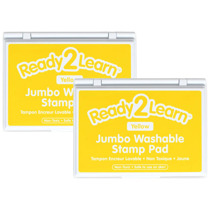 Jumbo Washable Stamp Pad - Yellow - 6.2"L x 4.1"W - Pack of 2 - Loomini