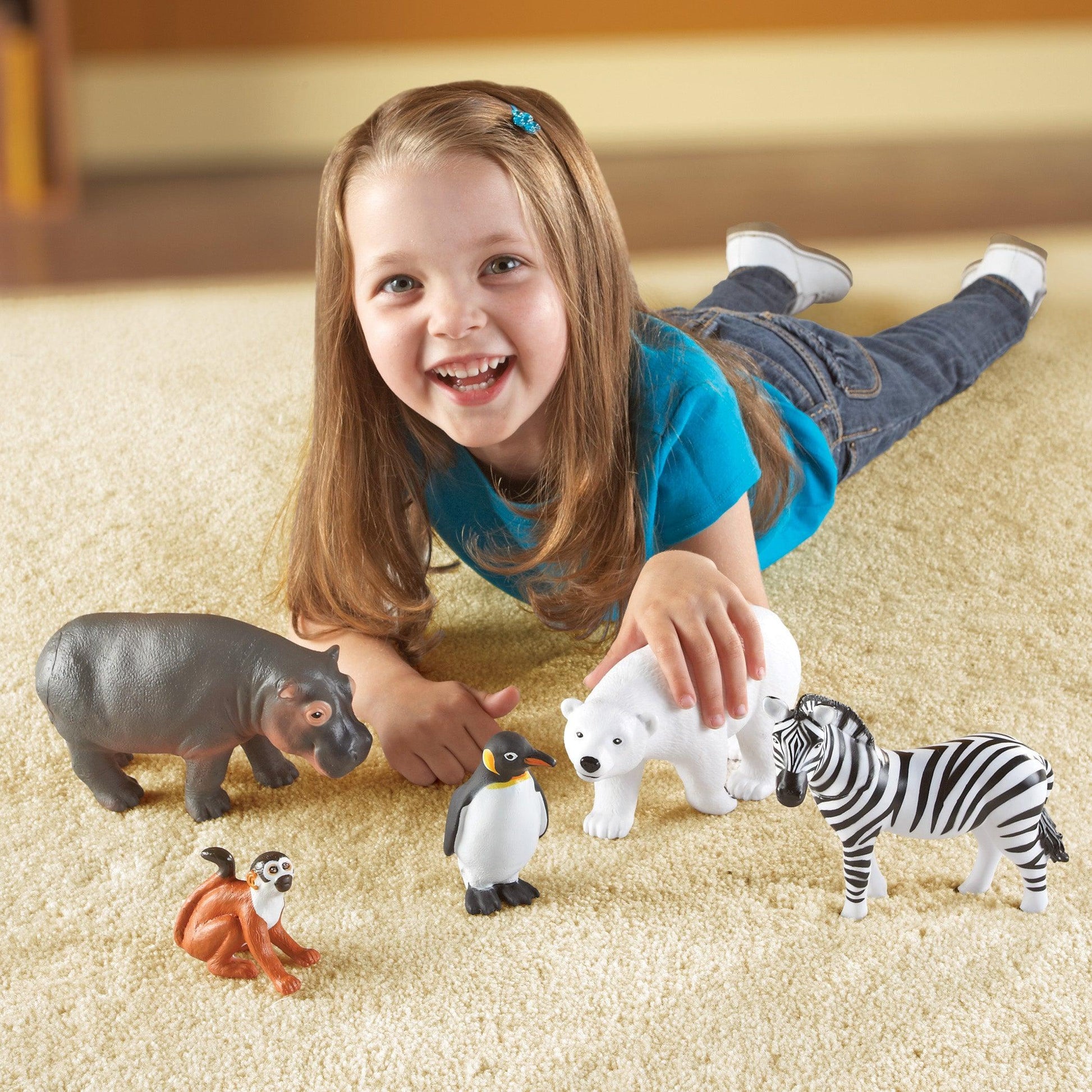 Jumbo Zoo Animals, Set of 5 - Loomini