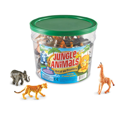 Jungle Animal Counters, Set of 60 - Loomini