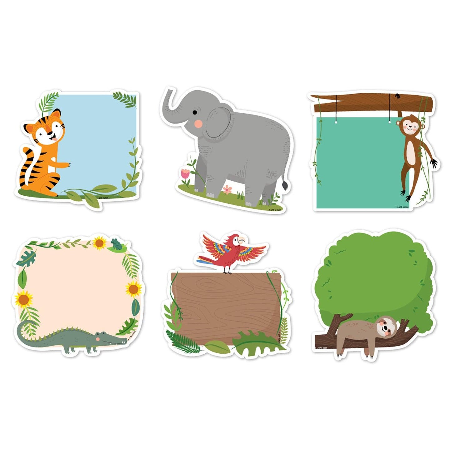 Jungle Friends 6" Designer Cut-Outs, 36 Per Pack, 3 Packs - Loomini