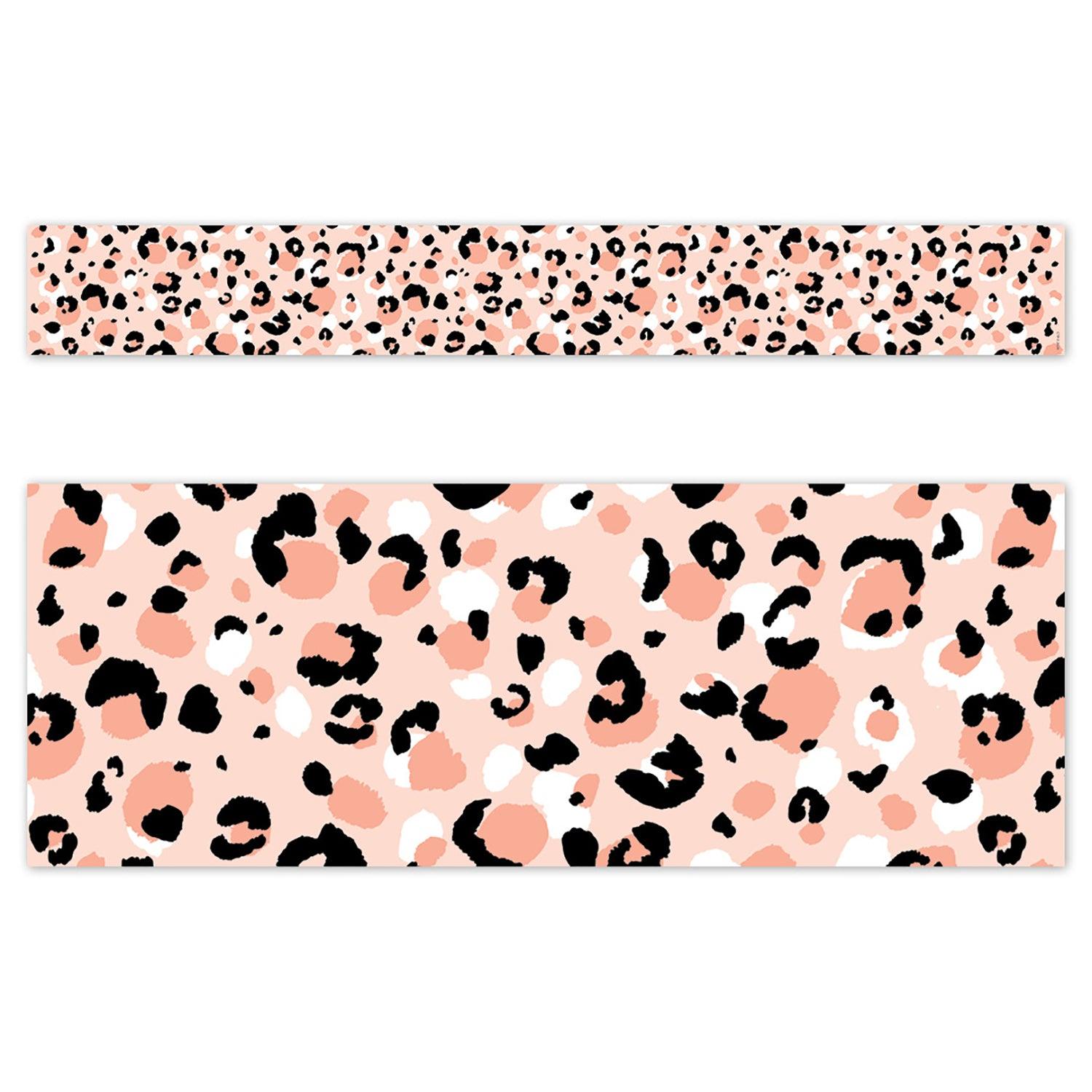 Jungle Friends Blush Leopard EZ Border, 48 Feet Per Pack, 3 Packs - Loomini