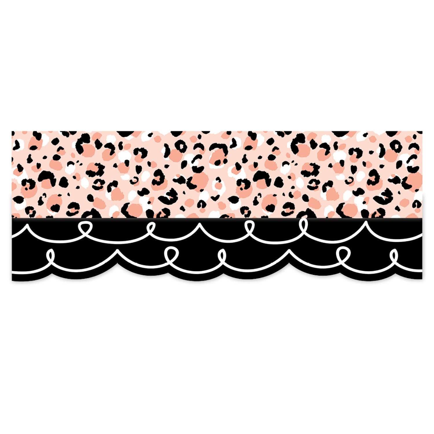 Jungle Friends Blush Leopard EZ Border, 48 Feet Per Pack, 3 Packs - Loomini