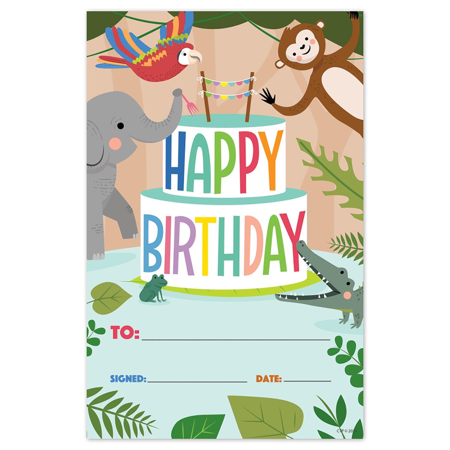 Jungle Friends Happy Birthday Awards, 30 Per Pack, 6 Packs - Loomini