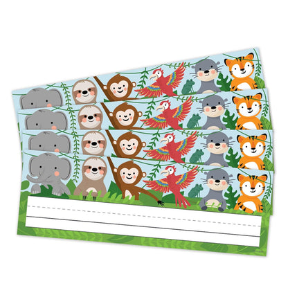 Jungle Friends Name Plates, 36 Per Pack, 6 Packs - Loomini