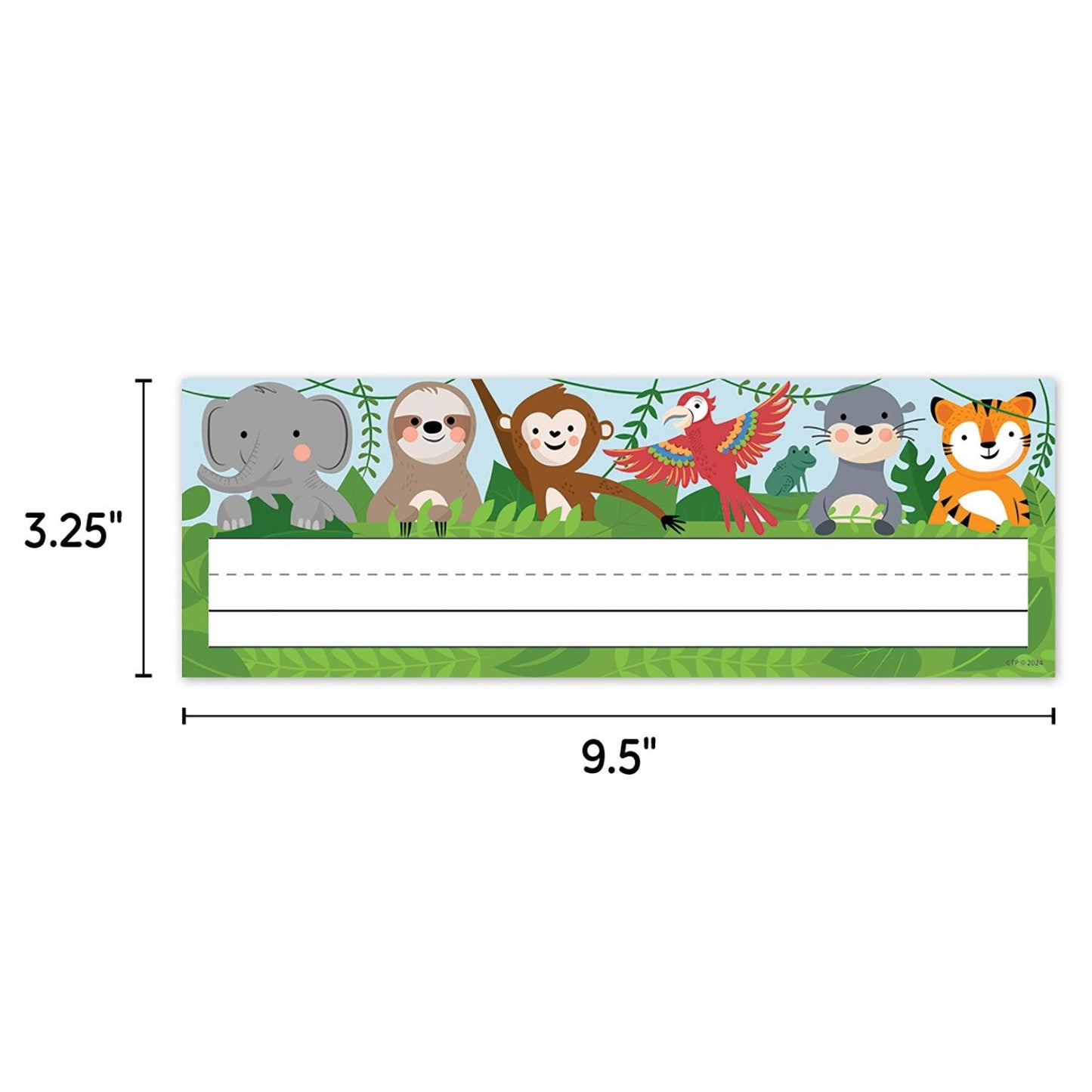 Jungle Friends Name Plates, 36 Per Pack, 6 Packs - Loomini