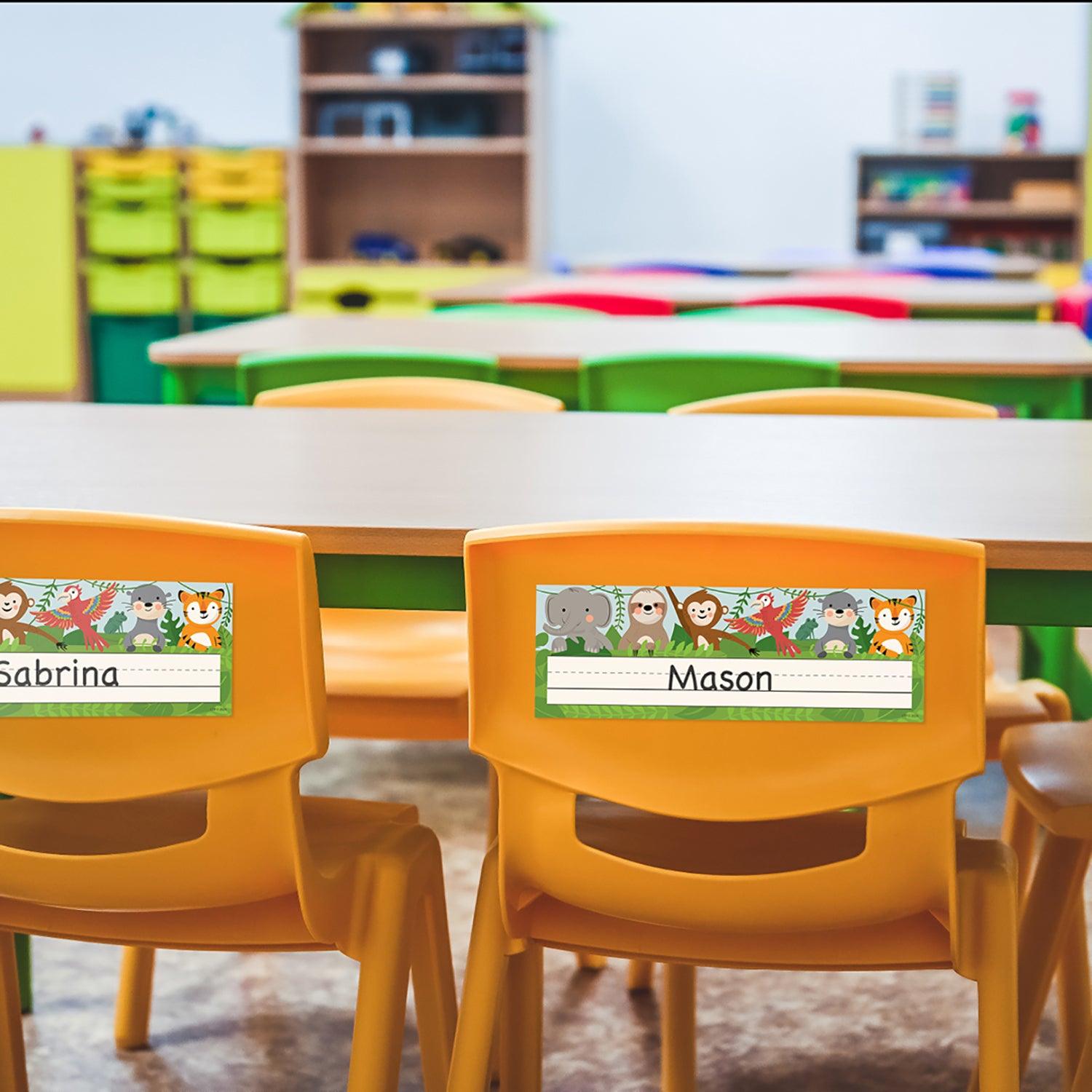 Jungle Friends Name Plates, 36 Per Pack, 6 Packs - Loomini