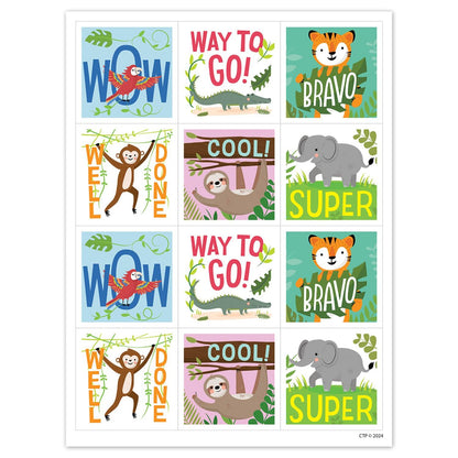 Jungle Friends Reward Stickers, 60 Per Pack, 6 Packs - Loomini