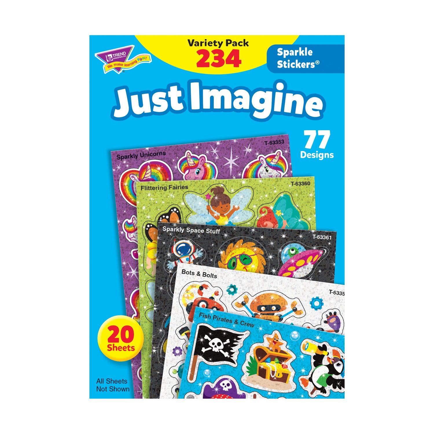 Just Imagine Sparkle Stickers® Variety Pack, 234 Per Pack, 2 Packs - Loomini