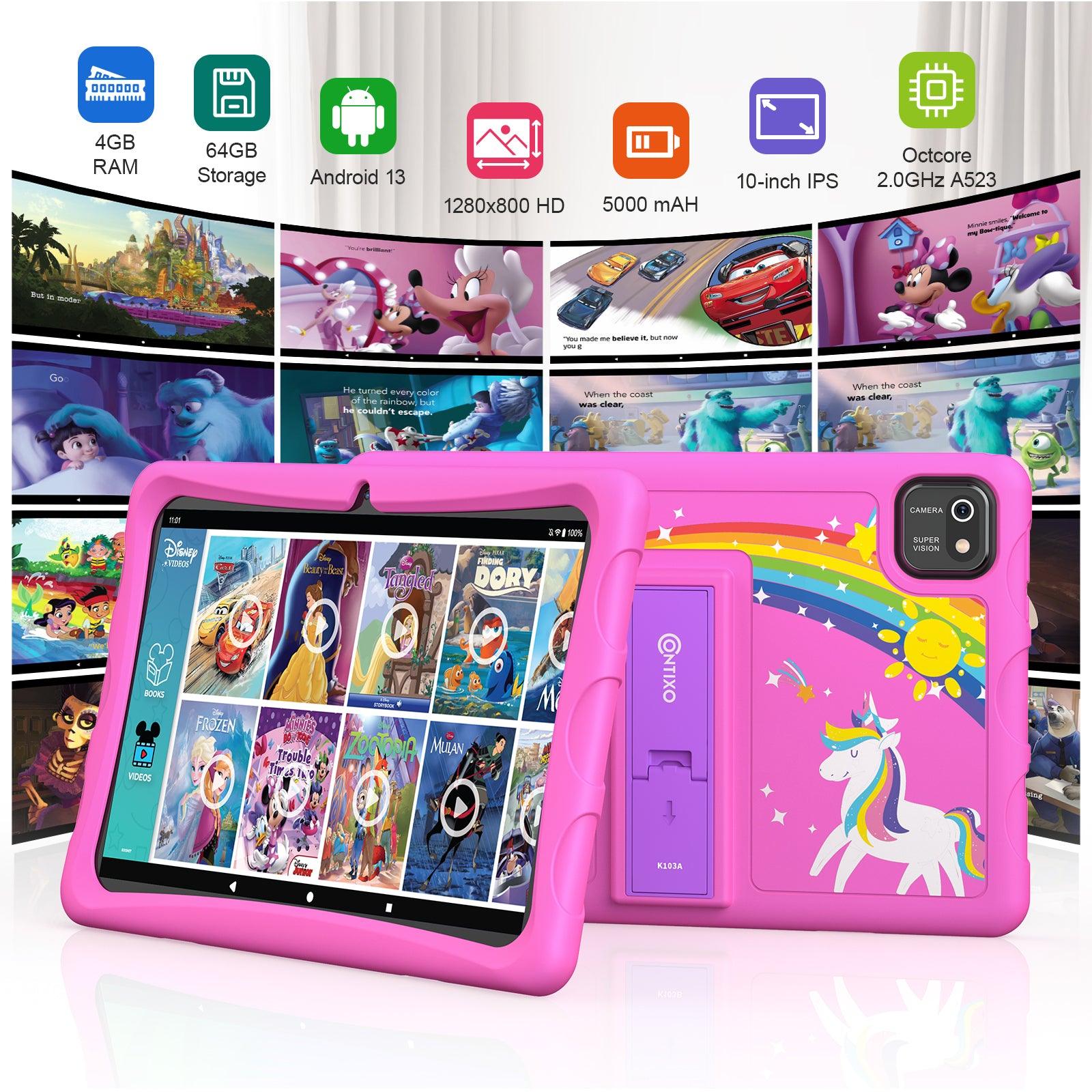 K103-A Pink 10-Inch Kids 64GB HD Tablet - Loomini