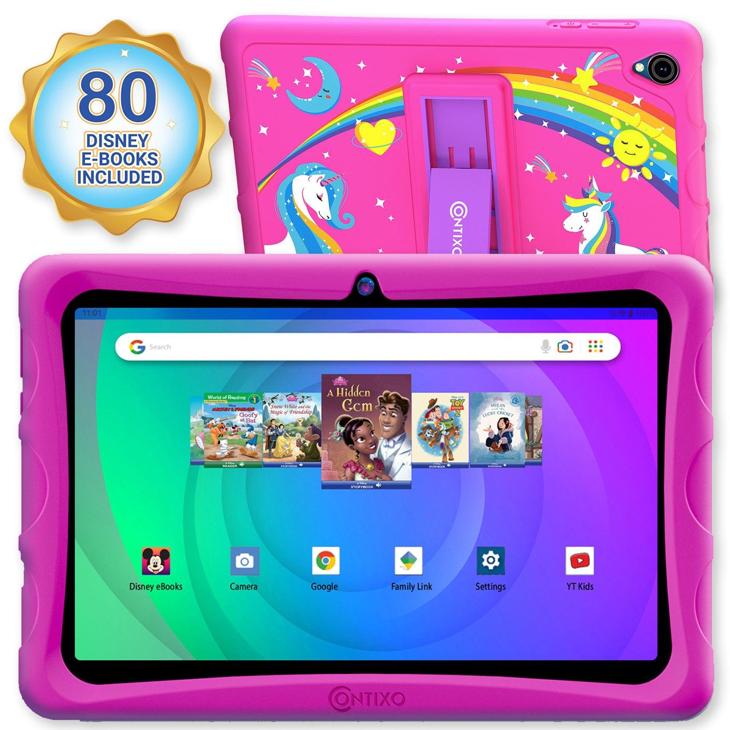 K103-A Pink 10-Inch Kids 64GB HD Tablet - Loomini