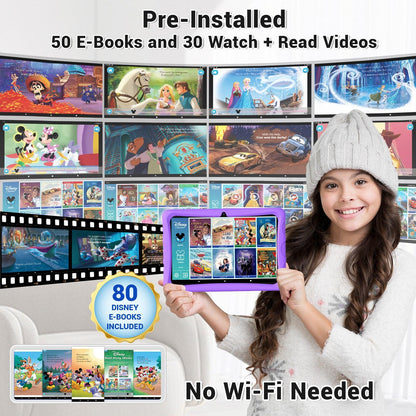 K103-A Purple 10-Inch Kids 64GB HD Tablet - Loomini