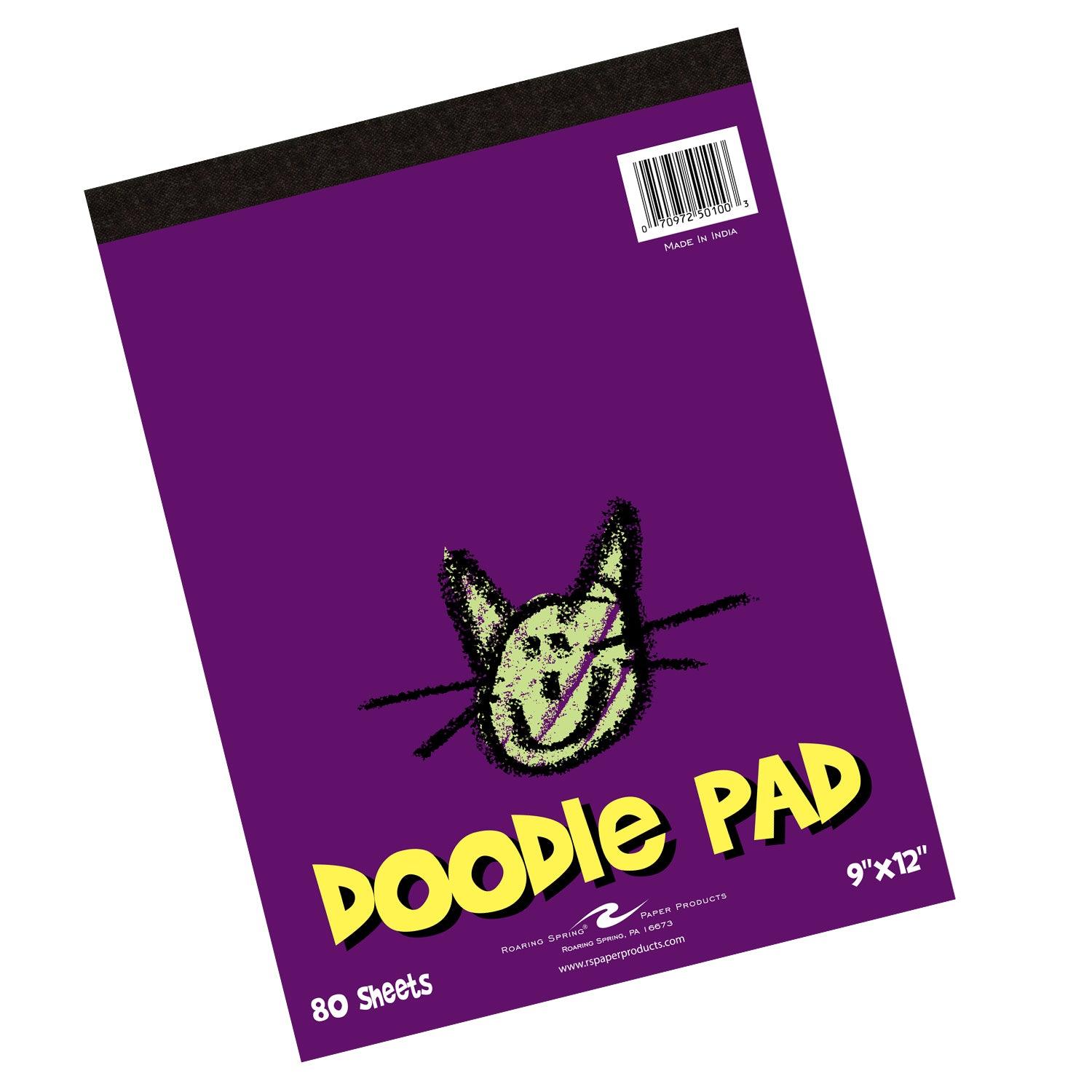 Kid's Doodle Pad, 9" x 12", 80 Sheets, Pack of 6 - Loomini