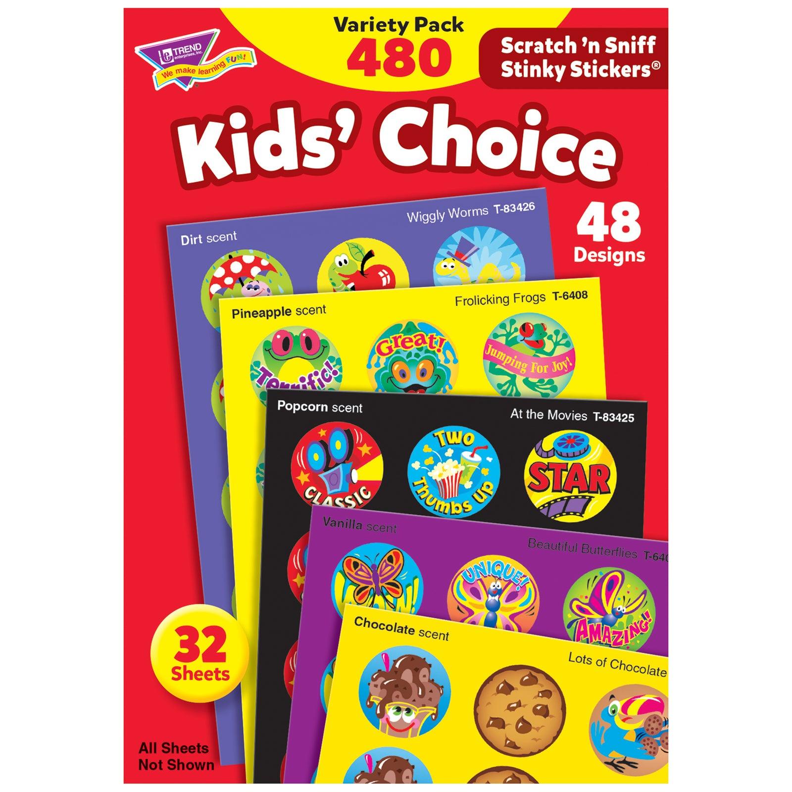 Kids' Choice Stinky Stickers® Variety Pack, 480 ct - Loomini