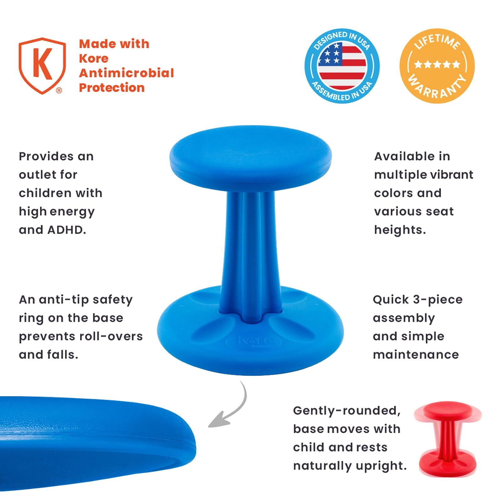 Kids Wobble Chair 14" Blue - Loomini