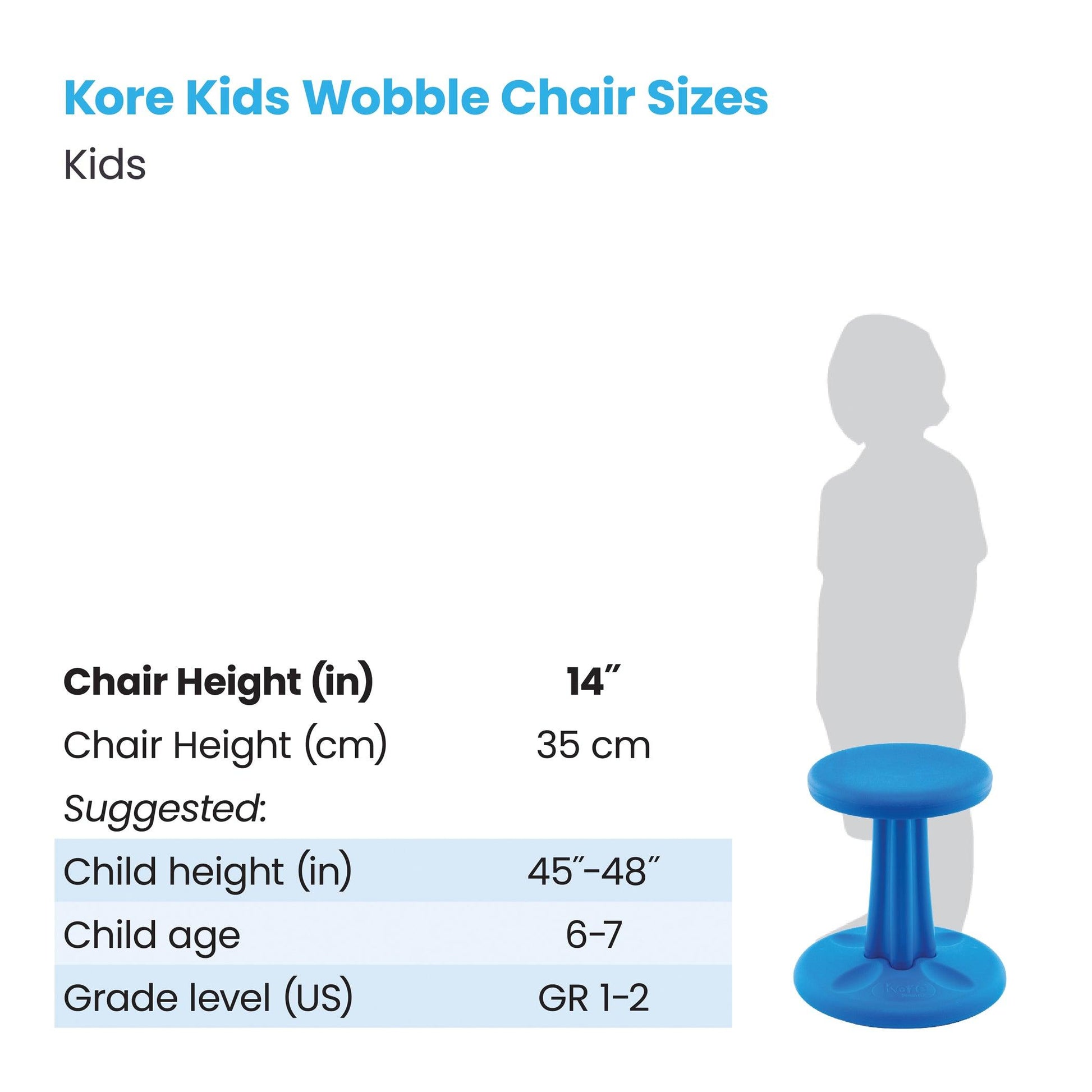 Kids Wobble Chair 14" Blue - Loomini