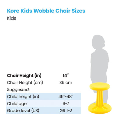 Kids Wobble Chair 14" Yellow - Loomini