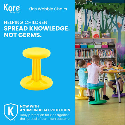 Kids Wobble Chair 14" Yellow - Loomini