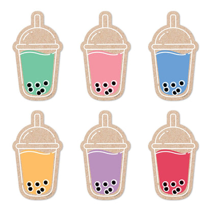 Krafty Pop! Boba Cups 6" Designer Cut-Outs, 36 Per Pack, 3 Packs - Loomini