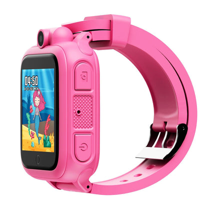 KW1 Smart Watch for Kids with Educational Games, HD Touch Screen, Camera, and MP3 Music Player, Pink - Loomini