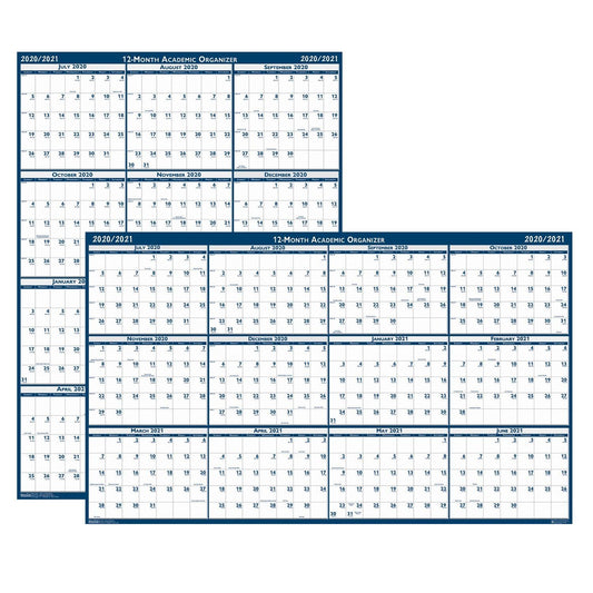Laminated Wipe Off Wall Academic Calendar, Reversible, 18" x 24" - Loomini
