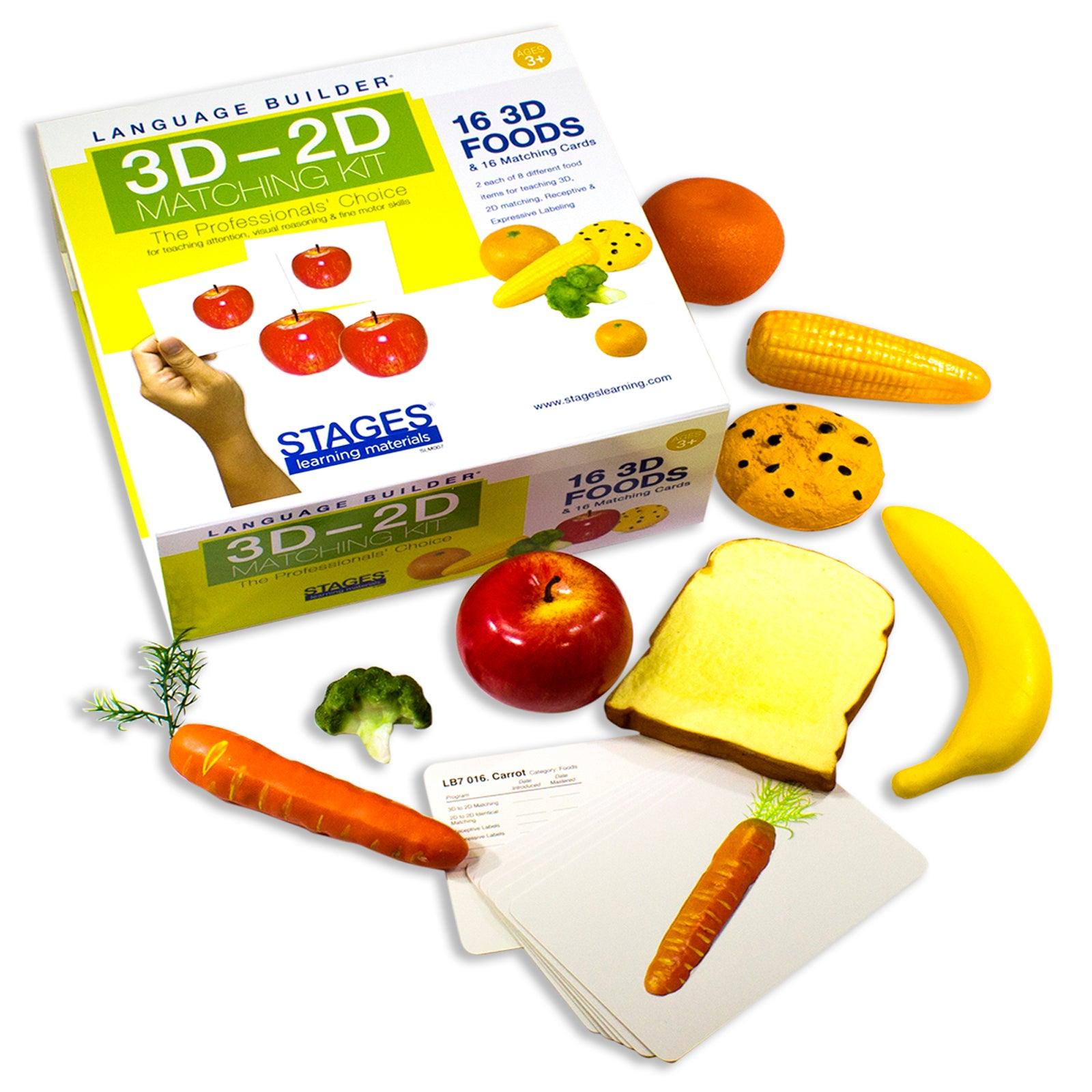 Language Builder® 3D-2D Matching Kit, Foods - Loomini