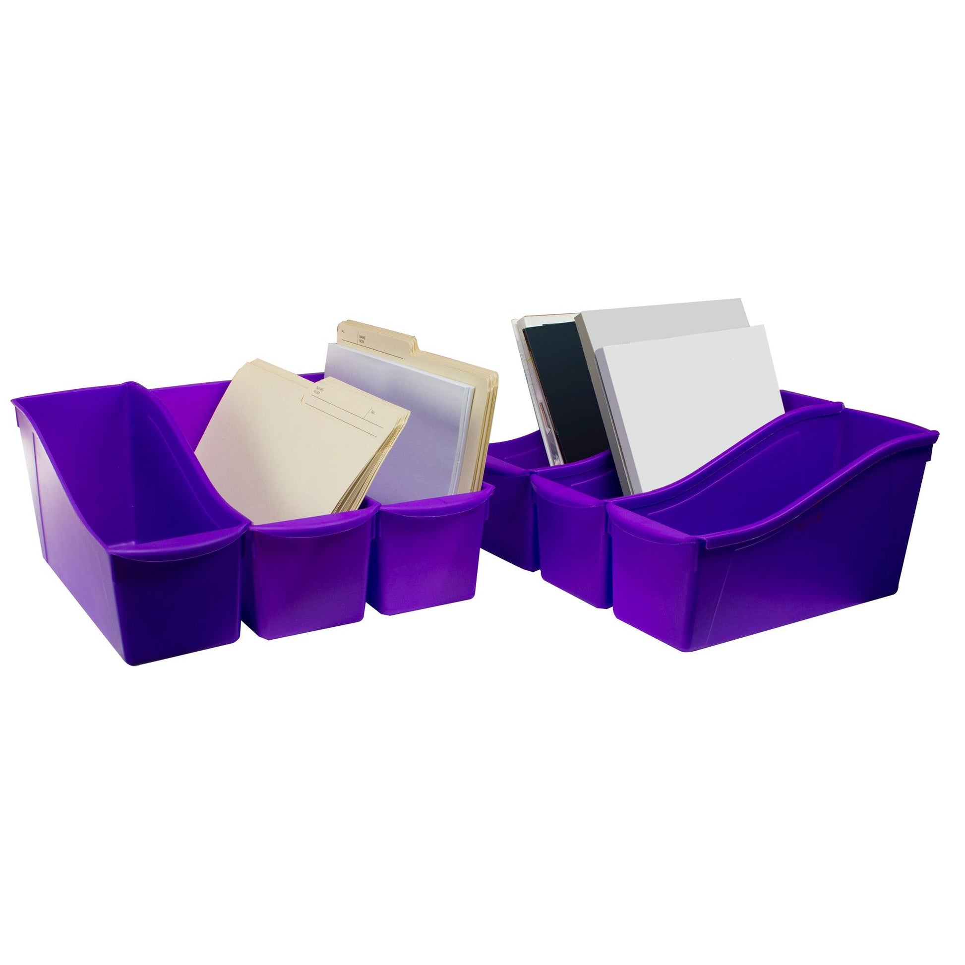 Large Book Bin, Purple, Pack of 6 - Loomini