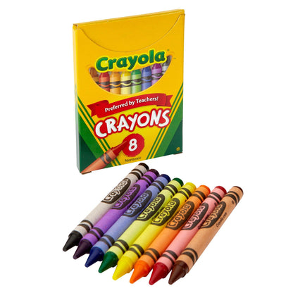 Large Crayons, Tuck Box, 8 Colors Per Box, 12 Boxes - Loomini