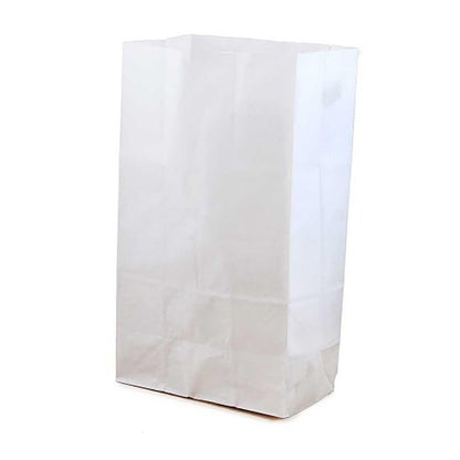 Large Gusseted Paper Bags, 6" x 3.5" x 11", White, 100 Per Pack, 2 Packs - Loomini