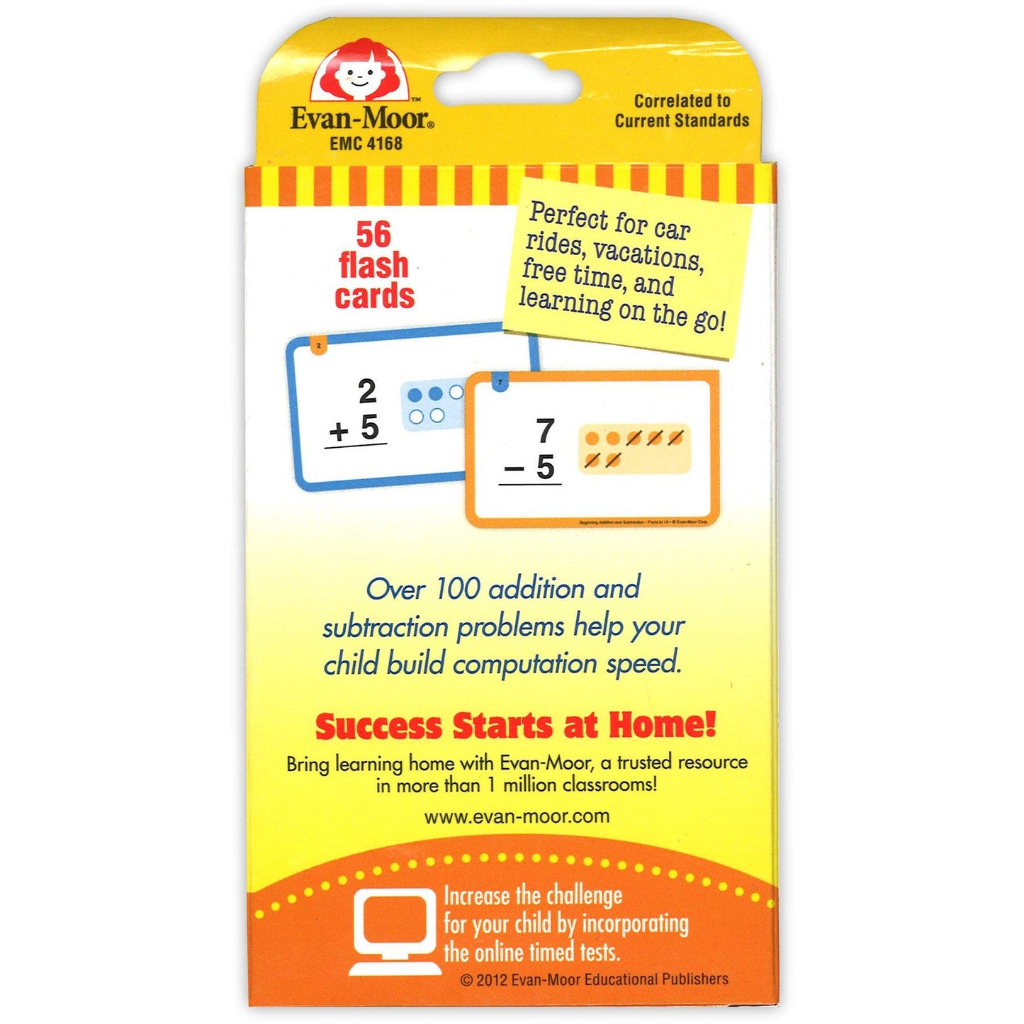 Learning Line: Addition and Subtraction Facts to 10, Grade 1+ (Age 5+) - 56 Flashcards Per Pack, 6 Packs - Loomini