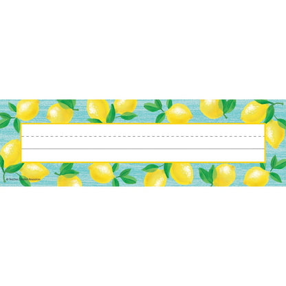 Lemon Zest Flat Name Plates, 11.5" x 3.5", 36 Per Pack, 6 Packs - Loomini