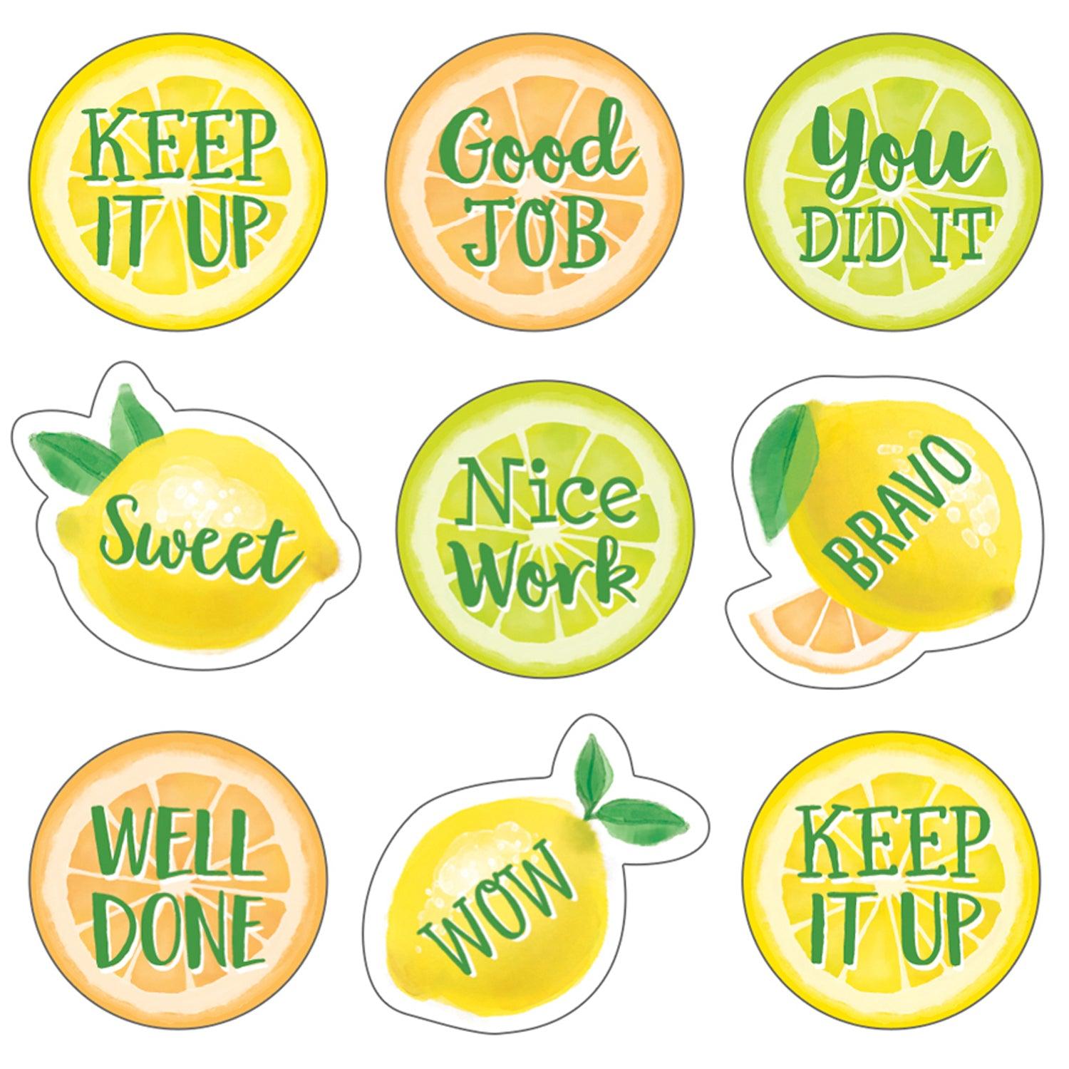 Lemon Zest Stickers, 120 Per Pack, 12 Packs - Loomini