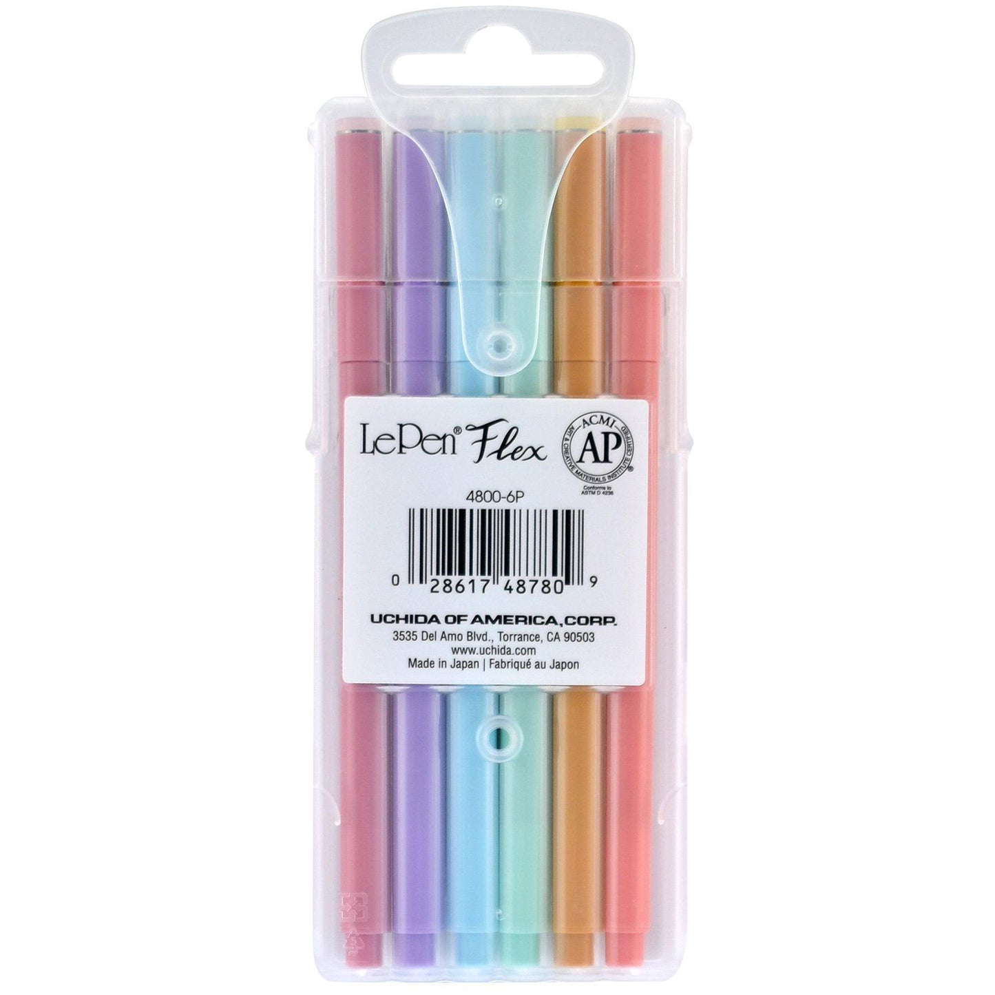 LePen® Flex Marker, Brush Tip, Pastel, 6 Per Set, 2 Sets - Loomini