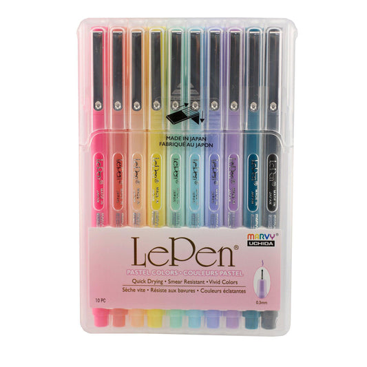 LePen® Micro-Fine Point Pen, Pastel, 10 Colors - Loomini