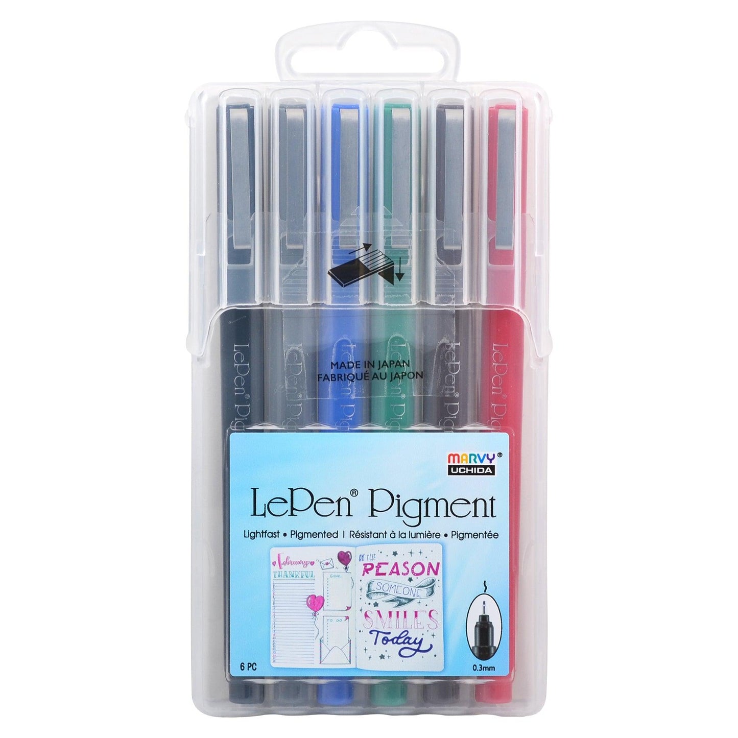 LePen® Pigment Pens, Primary Colors, Pack of 6 - Loomini
