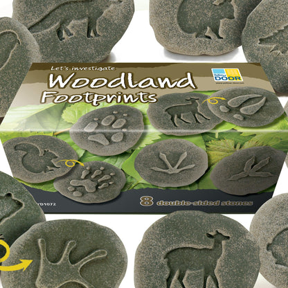 Let's Investigate Woodland Footprint Stones, Set of 8 - Loomini