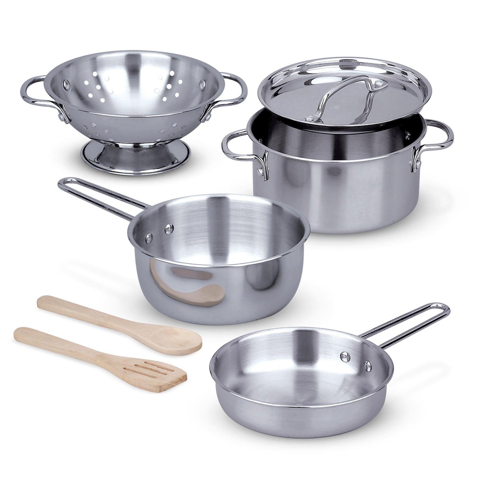 Let's Play House! Stainless Steel Pots & Pans Play Set - Loomini