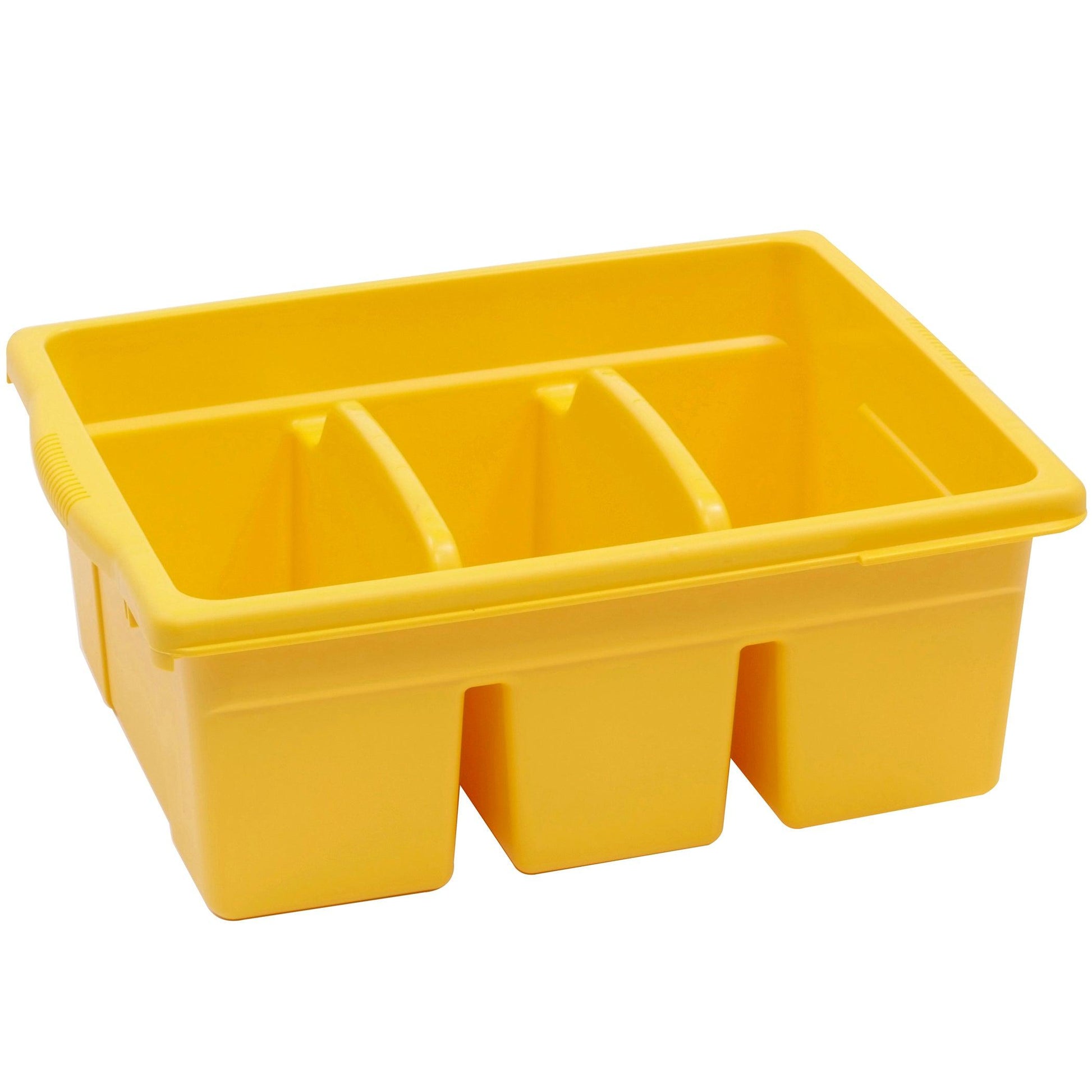 Leveled Reading Large Divided Book Tub, Yellow - Loomini