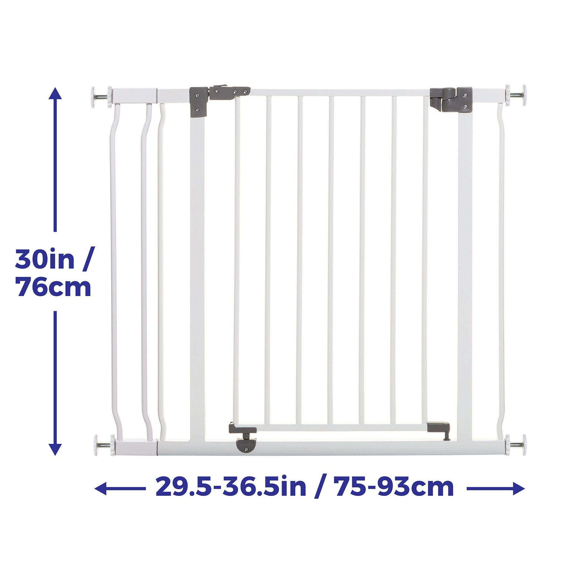 Liberty 29.5-36.5in Auto Close Metal Baby Safety Gate - White - Loomini