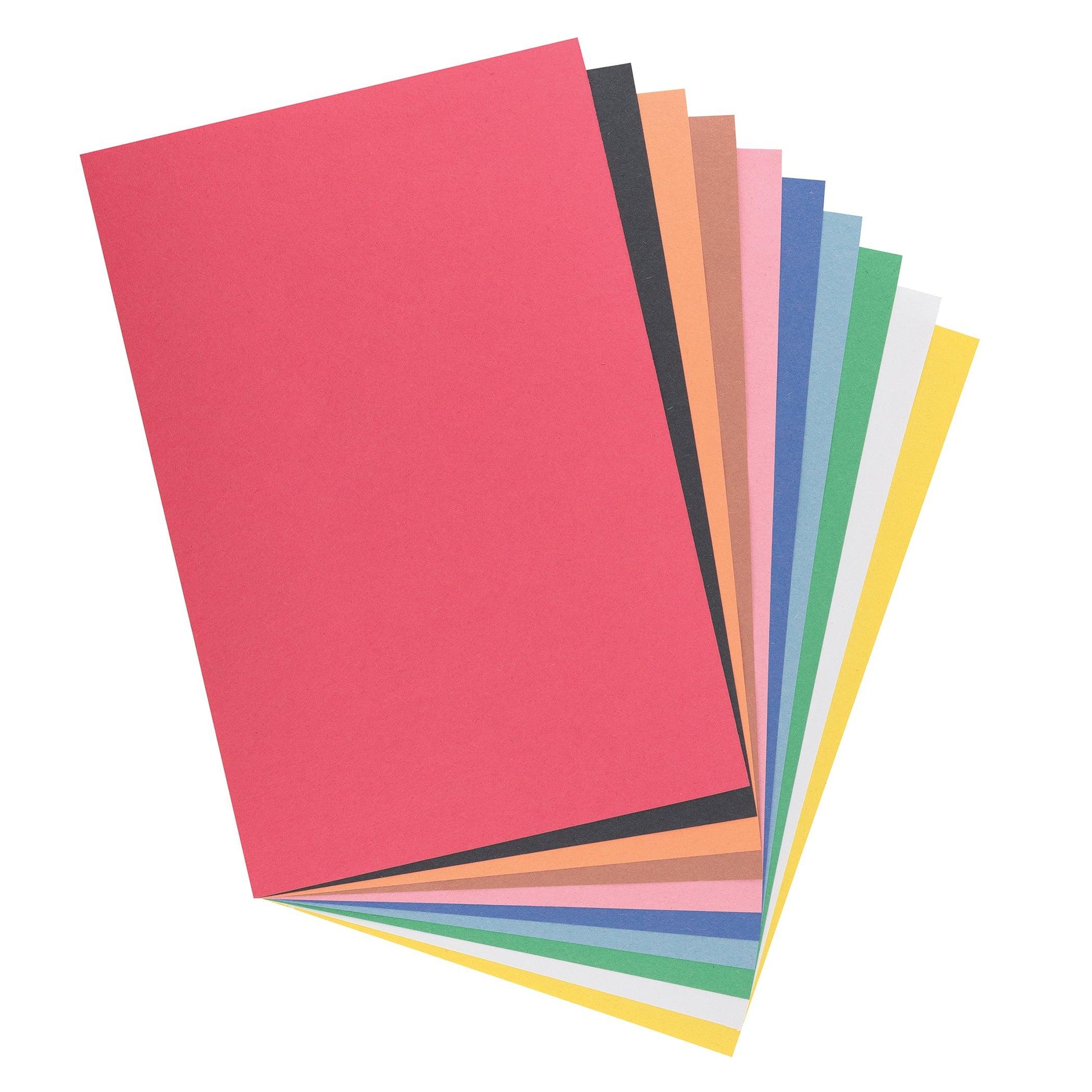 Lightweight Construction Paper, 10 Assorted Colors, 6" x 9", 500 Sheets - Loomini