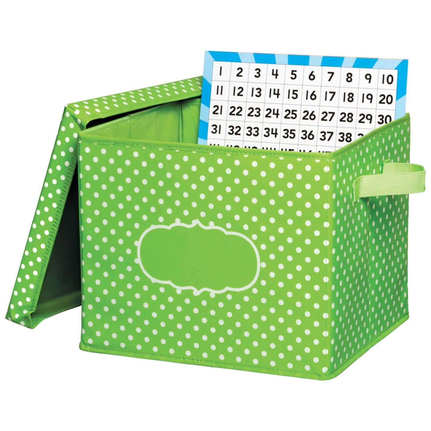 Lime Polka Dots Storage Box - Loomini