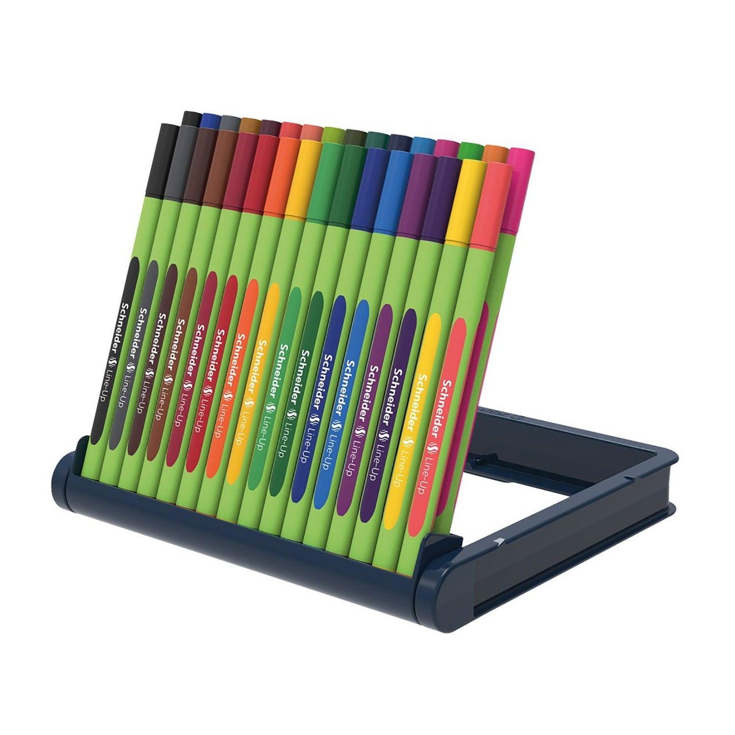 Line-Up Fineliner Pen, 0.4 mm, Adjustable Case Stand, 32 Assorted Ink Colors - Loomini