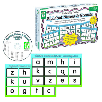 Listening Lotto: Alphabet Names & Sounds Board Game, Grade PK-1 - Loomini