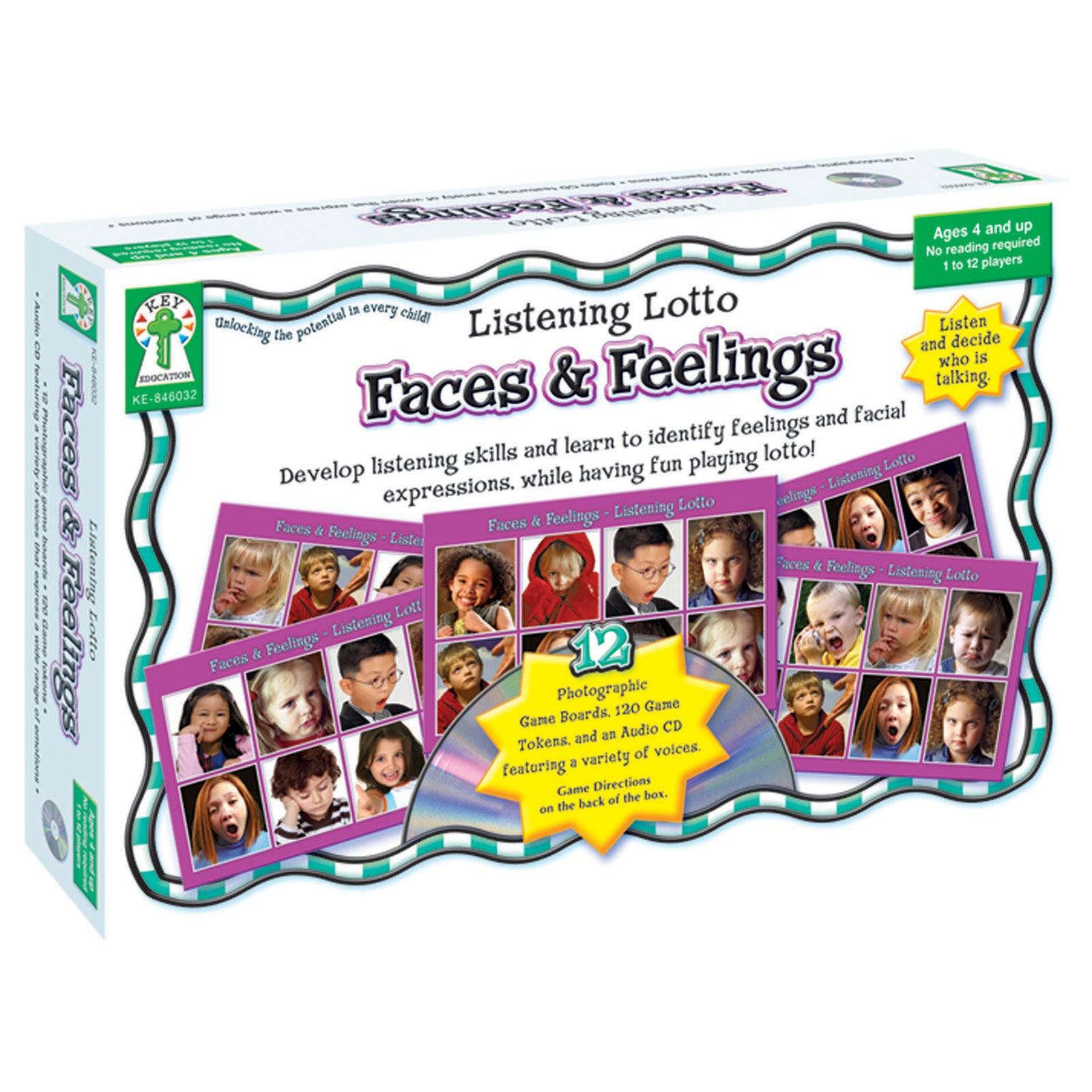 Listening Lotto: Faces and Feelings Board Game, Grade PK-1 - Loomini