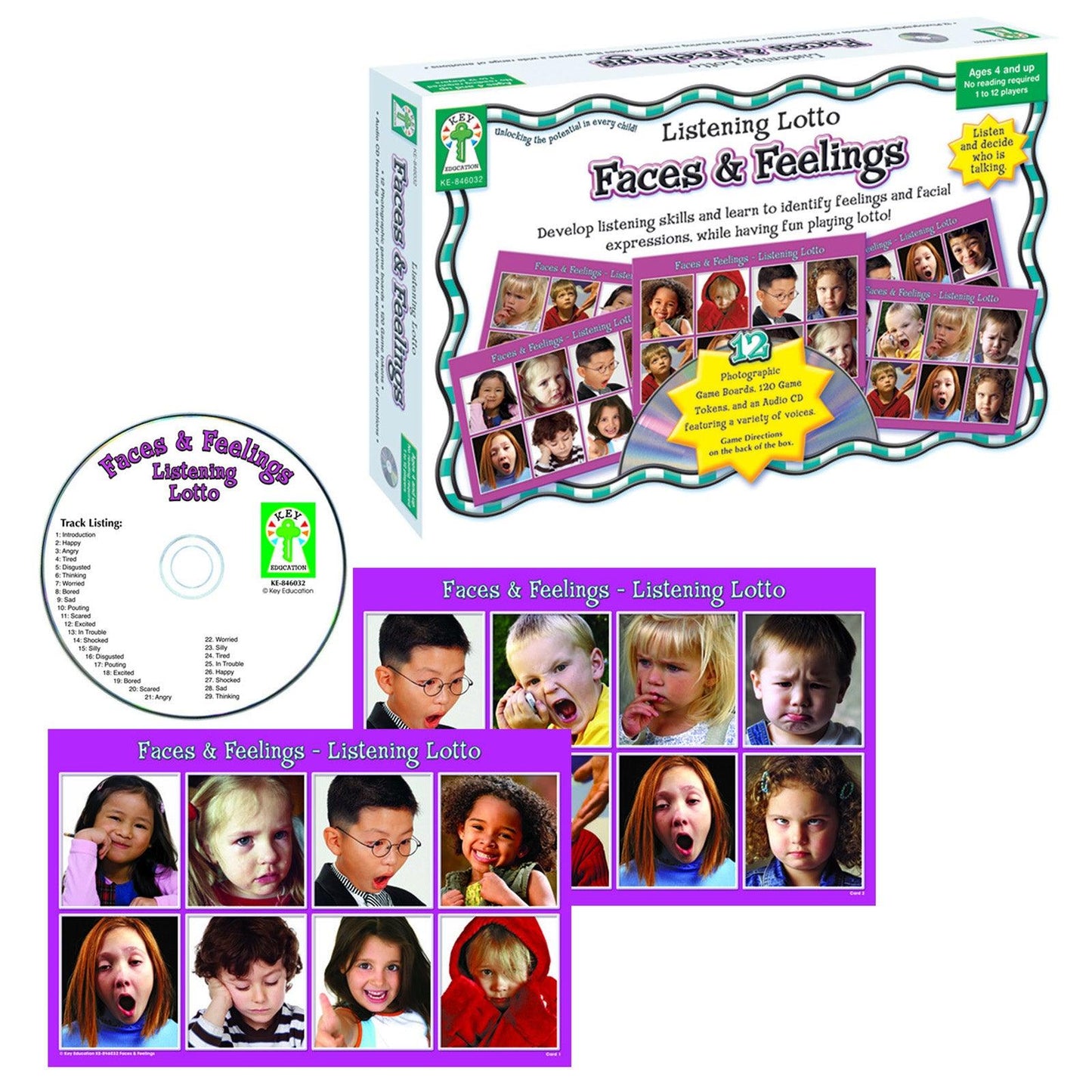 Listening Lotto: Faces and Feelings Board Game, Grade PK-1 - Loomini