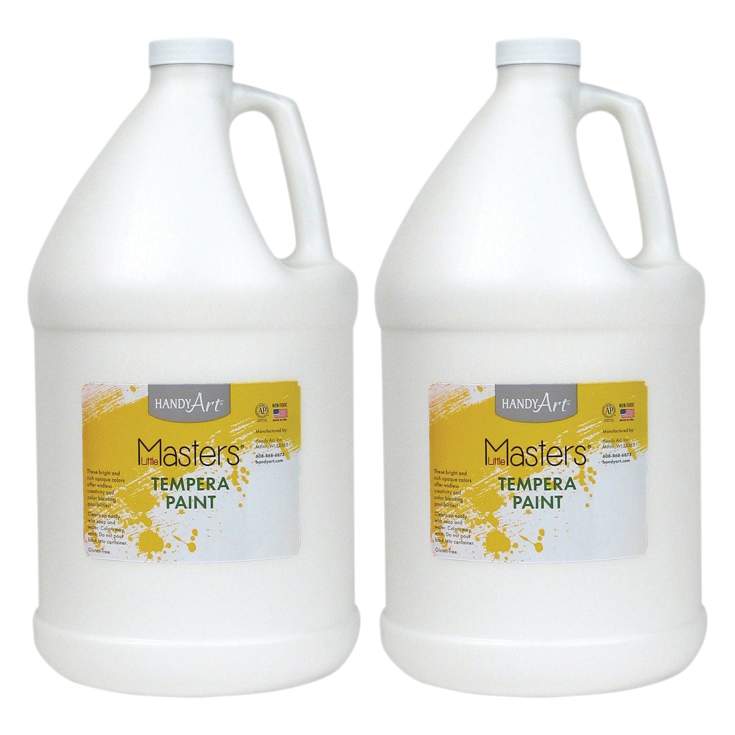 Little Masters® Tempera Paint, White, Gallon, Pack of 2 - Loomini