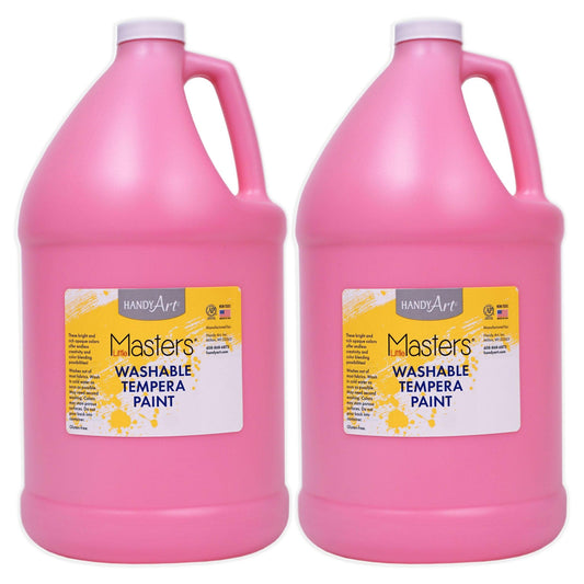 Little Masters® Washable Tempera Paint, Pink, Gallon, Pack of 2 - Loomini