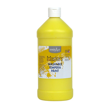 Little Masters® Washable Tempera Paint, Yellow, 32 oz., Pack of 6 - Loomini