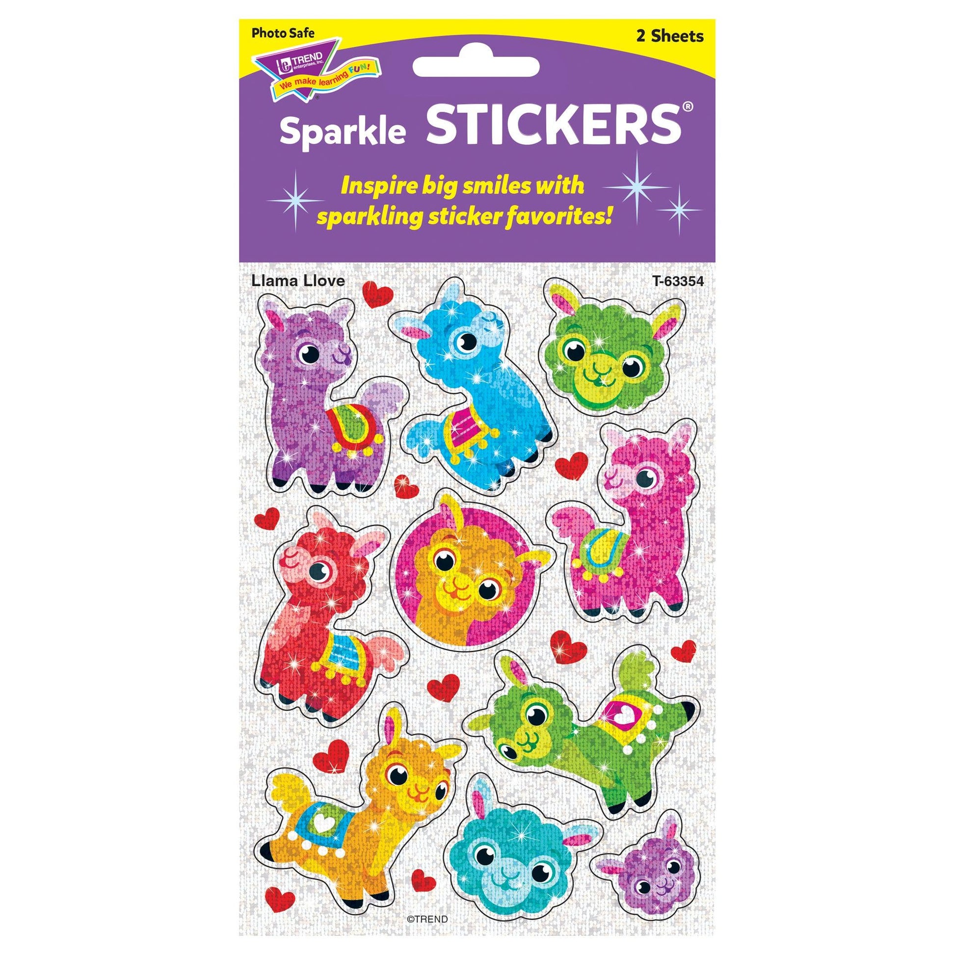 Llama Llove Sparkle Stickers®, 20 Per Pack, 6 Packs - Loomini